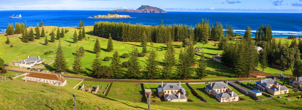 Norfolk,Island,,South,Pacific,,Australia.,Norfolk,Island,Golf,Course,Lined