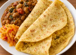 AI-generated illustrative serving of Dholl puri