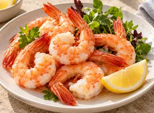 AI-generated illustrative serving: Seafood